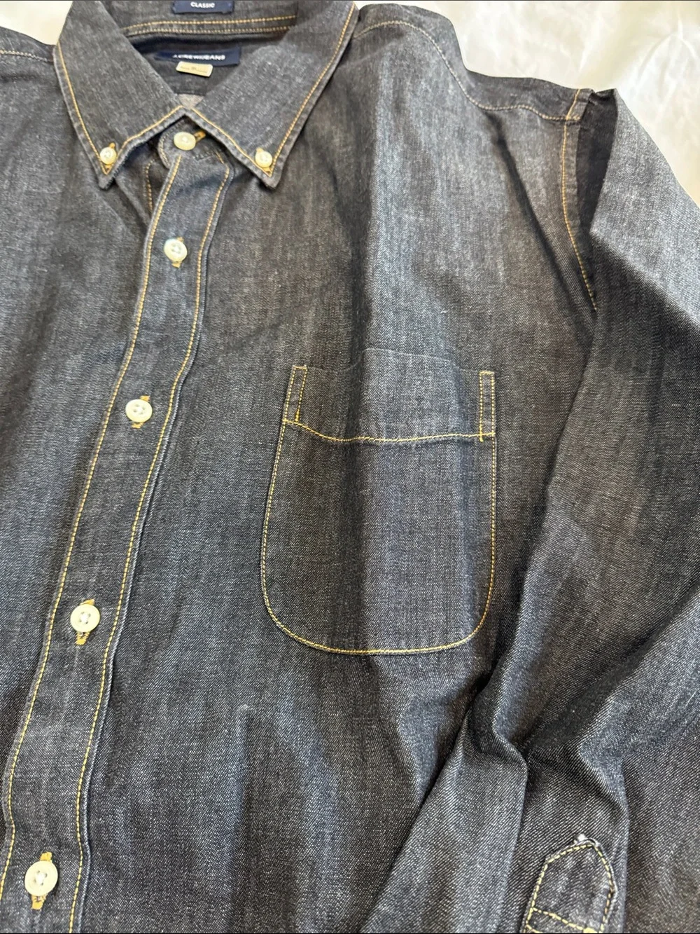 J. Crew Dark Blue Denim Button-Down Shirt